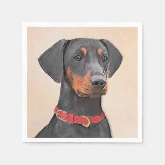 Pinscher Malerei Original Tierart Serviette (Vorderseite)