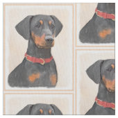 Pinscher Malerei Original Tierart Stoff (Nahaufnahme)