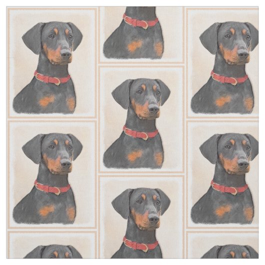 Pinscher Malerei Original Tierart Stoff (Muster)
