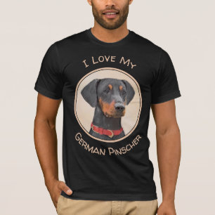 Pinscher Malerei Original Tierart T-Shirt