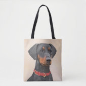 Pinscher Malerei Original Tierart Tasche (Vorderseite)