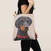 Pinscher Malerei Original Tierart Tasche (Von Nahem)