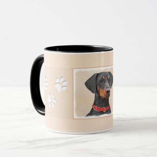 Pinscher Malerei Original Tierart Tasse (Vorderseite Links)