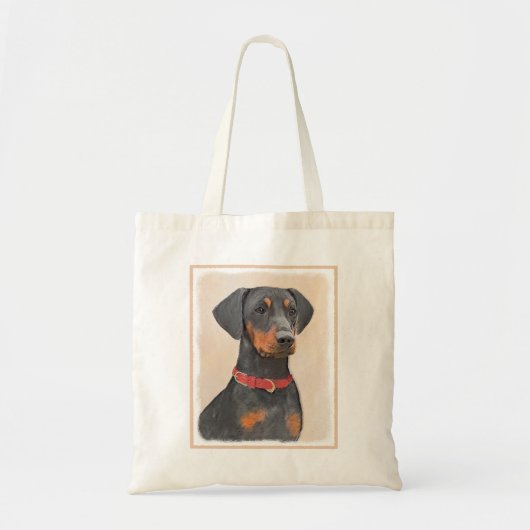Pinscher Malerei Original Tierart Tragetasche (Vorne)