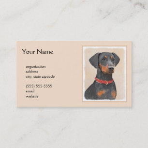 Pinscher Malerei Original Tierart Visitenkarte