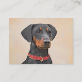 Pinscher Malerei Original Tierart Visitenkarte (Rückseite)