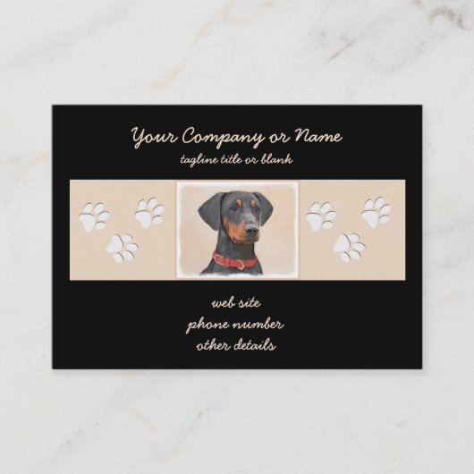 Pinscher Malerei Original Tierart Visitenkarte (Vorderseite)