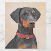 Pinscher Malerei Original Tierart Weinetikett (Einzelnes Label)