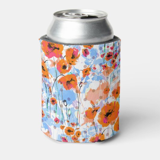 Pinsel: Abstrakte Blütentextur Dosenkühler (Kanne Rückseite)