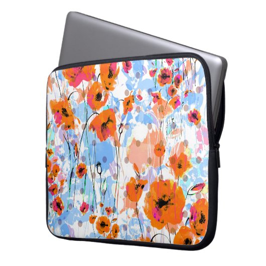 Pinsel: Abstrakte Blütentextur Laptopschutzhülle (Vorderseite Links)