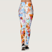 Pinsel: Abstrakte Blütentextur Leggings (Rückseite)