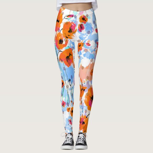 Pinsel: Abstrakte Blütentextur Leggings (Vorderseite)