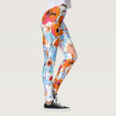 Pinsel: Abstrakte Blütentextur Leggings (Rechts)