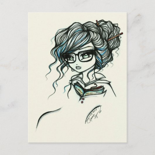 Pinsel Colour Girls Book Fantasy Art Postkarte (Vorderseite)