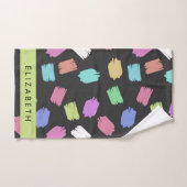 Pinsel, farbenfrohe Pinselstriche, Ihr Name Badhandtuch Set (Handtuch)