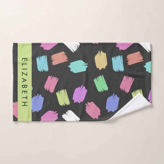 Pinsel, farbenfrohe Pinselstriche, Ihr Name Badhandtuch Set (Handtuch)