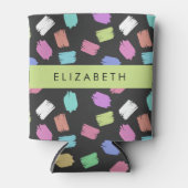 Pinsel, farbenfrohe Pinselstriche, Ihr Name Dosenkühler (Vorderseite)