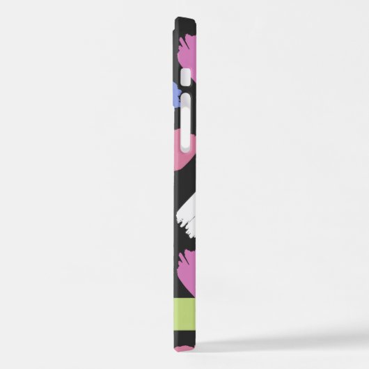 Pinsel, farbenfrohe Pinselstriche, Ihr Name iPhone Hülle (Linke Seite)