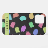 Pinsel, farbenfrohe Pinselstriche, Ihr Name iPhone Hülle (Rückseite (Horizontal))