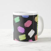 Pinsel, farbenfrohe Pinselstriche, Ihr Name Jumbo-Tasse (Vorderseite Rechts)