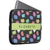 Pinsel, farbenfrohe Pinselstriche, Ihr Name Laptopschutzhülle (Vorne Rechts)