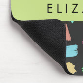 Pinsel, farbenfrohe Pinselstriche, Ihr Name Mousepad (Ecke)
