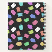 Pinsel, farbenfrohe Pinselstriche, Ihr Name Notizblock (Rückseite)