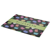 Pinsel, farbenfrohe Pinselstriche, Ihr Name Schneidebrett (Ecke)