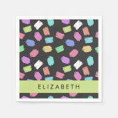 Pinsel, farbenfrohe Pinselstriche, Ihr Name Serviette (Vorderseite)