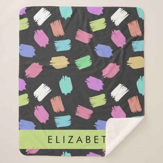Pinsel, farbenfrohe Pinselstriche, Ihr Name Sherpadecke (Vorderseite)