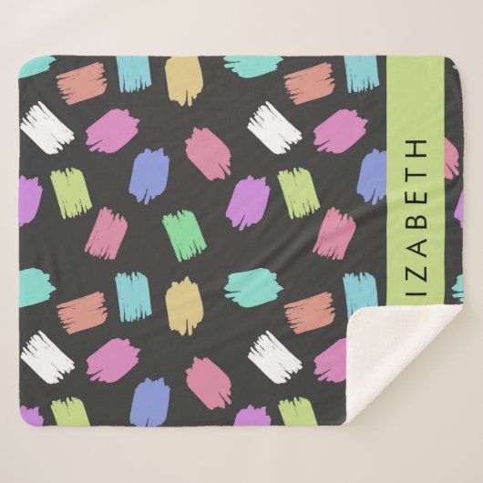Pinsel, farbenfrohe Pinselstriche, Ihr Name Sherpadecke (Vorderseite (Horizontal))