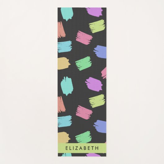 Pinsel, farbenfrohe Pinselstriche, Ihr Name Yogamatte (Vorderseite)