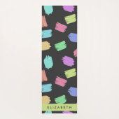 Pinsel, farbenfrohe Pinselstriche, Ihr Name Yogamatte (Rückseite)