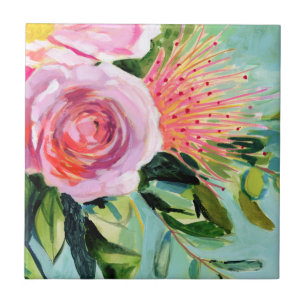 Pinsel Floral I Fliese