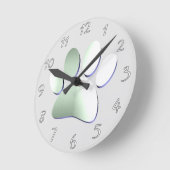 Pinsel für Hunde aus gebürstetem Metall Runde Wanduhr (Winkel)