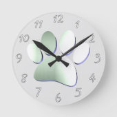 Pinsel für Hunde aus gebürstetem Metall Runde Wanduhr (Vorderseite)