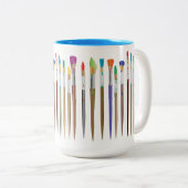 Pinsel für Künstler in mehreren Farben Zweifarbige Tasse (VorderseiteRechts)