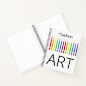 Pinsel für Regenbogenfarben, Kunstskizze, Ihr Name Notizblock (Innenseite)