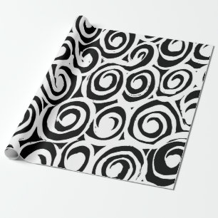 Pinsel-Grunge-Muster. Weiß und schwarz vintage. ab Geschenkpapier