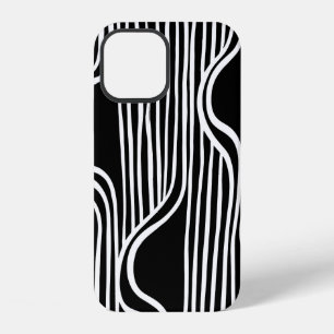 Pinsel-Grunge-Muster. Weiß und schwarz vintage. ab iPhone 12 Hülle