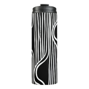 Pinsel-Grunge-Muster. Weiß und schwarz vintage. ab Thermosbecher