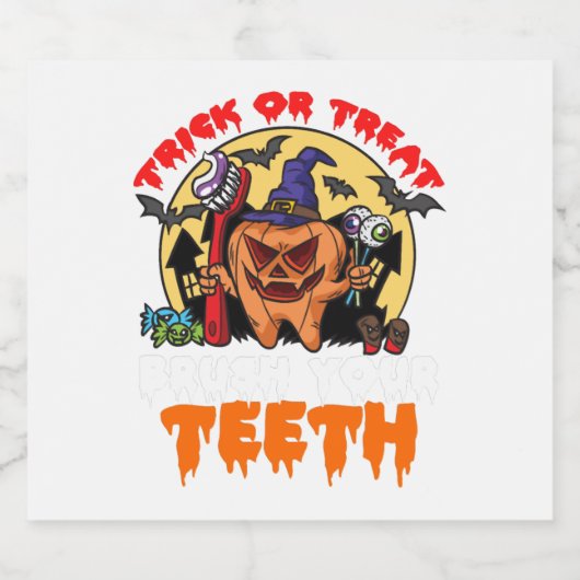 Pinsel Ihre Zähne Funny Dental Hygienist Puff Schaumweinetikett (Einzelnes Label)