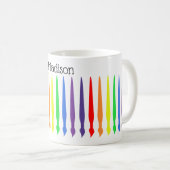 Pinsel in Regenbogenfarben, Ihr Name Kaffeetasse (VorderseiteRechts)