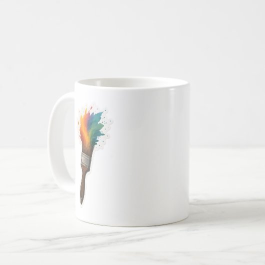 Pinsel Kaffeetasse (Vorderseite Links)