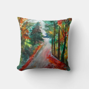 Pinsel Kissen Herbstlandschaft Wasserfarbe