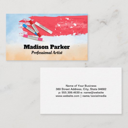 Pinsel | Kunstmaterial Visitenkarte (Vorne/Hinten)