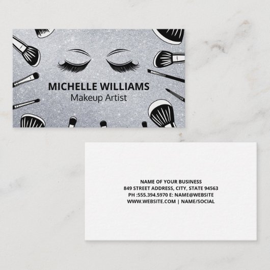 Pinsel | Makeup Artist | Beauty Specialist Visitenkarte (Vorne/Hinten)