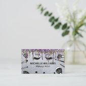 Pinsel | Makeup Artist | Glitzer Tropfen Visitenkarte (Stehend Vorderseite)