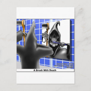 Pinsel mit dem Tod Lustiger Halloween Cartoon Gesc Postkarte