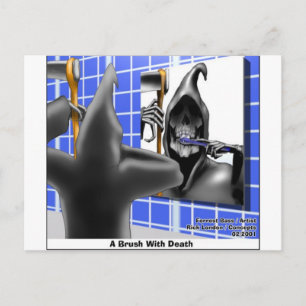 Pinsel mit lustigen Halloween-Cartoon-Geschenken z Postkarte